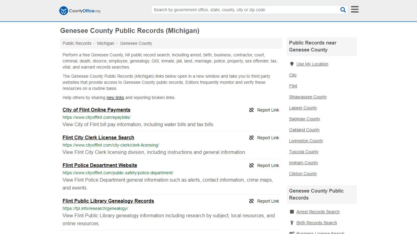 Genesee County Public Records (Michigan) - County Office